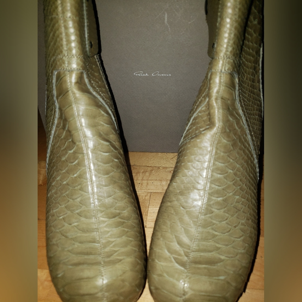 Rick Owens Olive Green Genuine Python Snakeskin W… - image 4